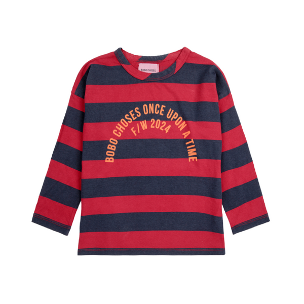 bobo choses circle stripes long sleeve t-shirt red