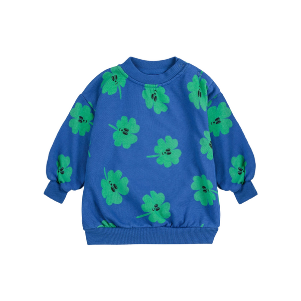 bobo choses lucky clover all over baby sweatshirt blue