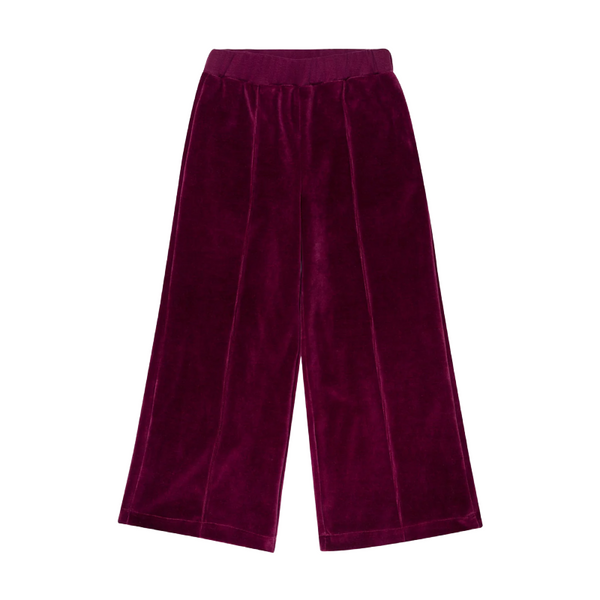 paade mode velvet wide logo trousers red