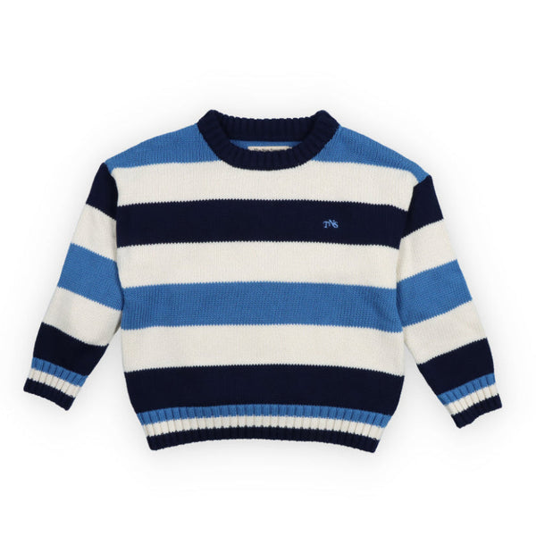 the new society celiosa sweater summer midnight stripes