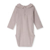 gray label baby collar onesie berry/cream