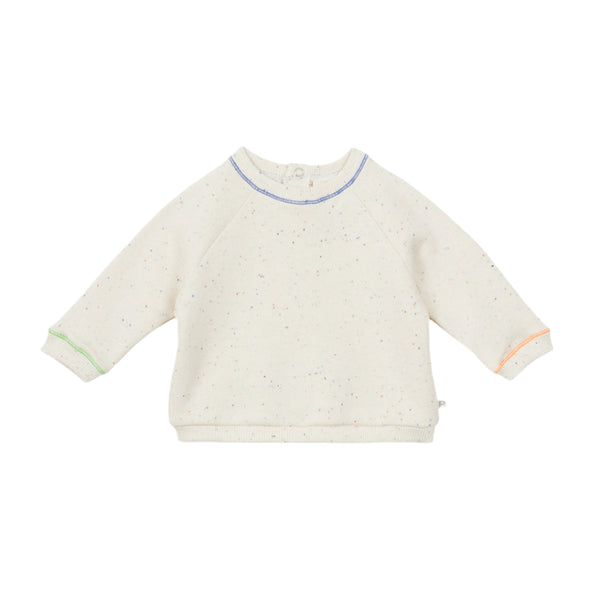 arsene & les pipelettes speckled baby sweatshirt ecru