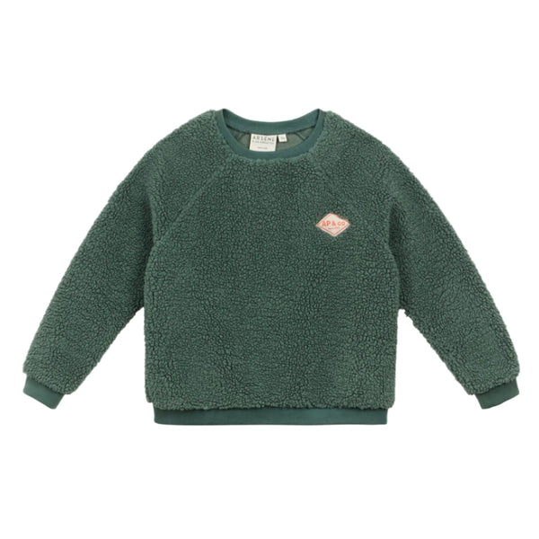 arsene & les pipelettes sherpa sweatshirt green