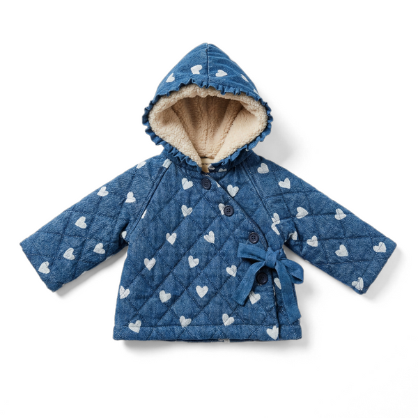 louis louise denim heart baby jacket blue