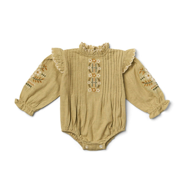 lali little mari baby romper faded moss