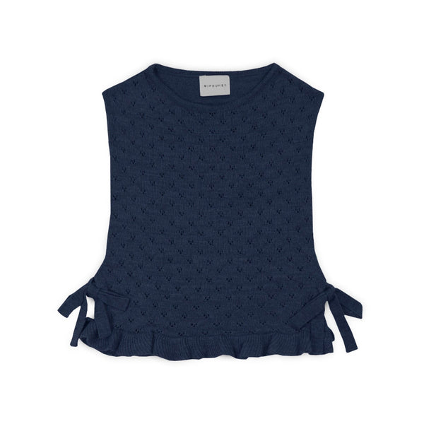 mipounet maca openwork vest dark blue