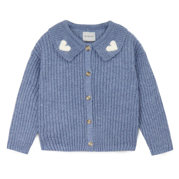 mipounet petra heart cardigan light blue