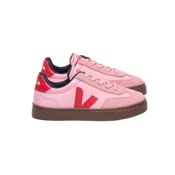 veja volley elastic laces leather sneakers guimauve pekin bark