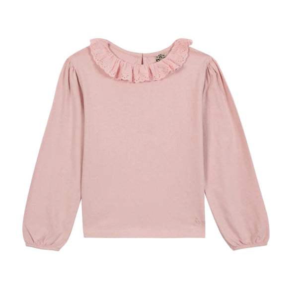 bonton collar long sleeve t-shirt rose blossom