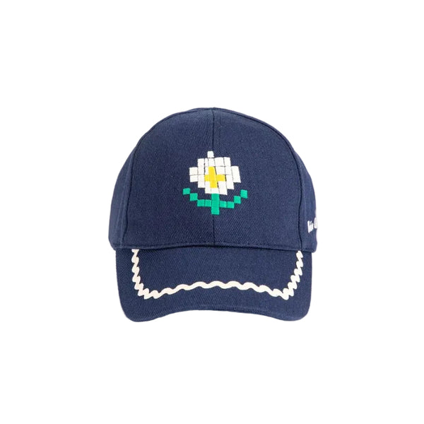bobo choses pixel daisy twill cap navy blue