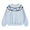 Light blue sweater with decorative neckline by molo