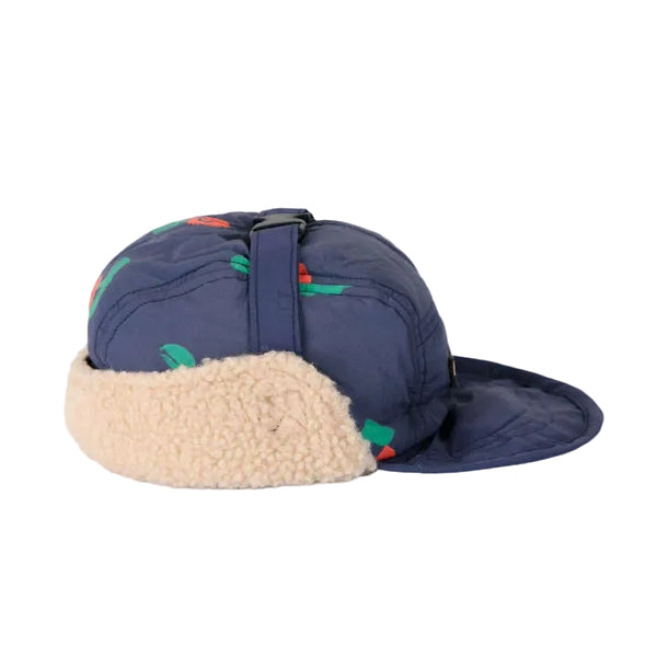bobo choses stamp bloom all over winter cap navy blue