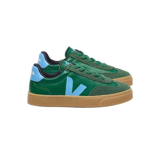 veja volley elastic laces leather sneakers golf aqua natural