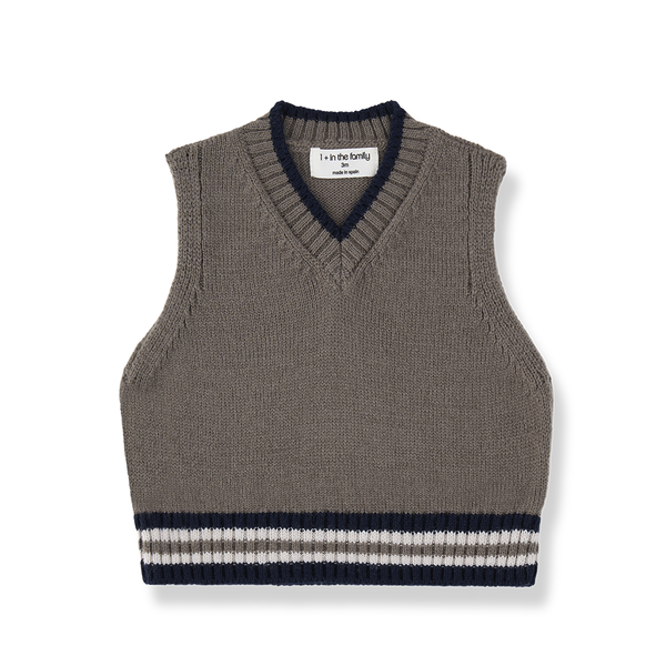 1+ in the family pistoia knit vest dark taupe