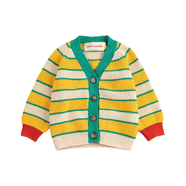 bobo choses bc striped baby cardigan multicolor