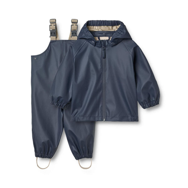 wheat charlie baby rainwear set ink