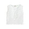 long live the queen ruffled top white