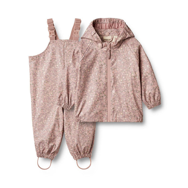 wheat charlie baby rainwear set powder flower meadow