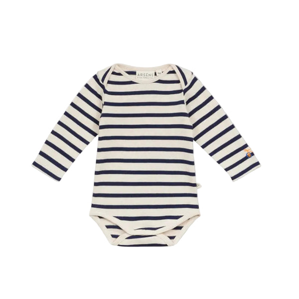 arsene & les pipelettes baby onesie marine stripes