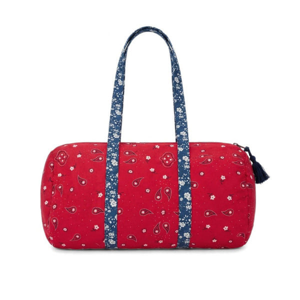 louis louise pom pom duffle bag red