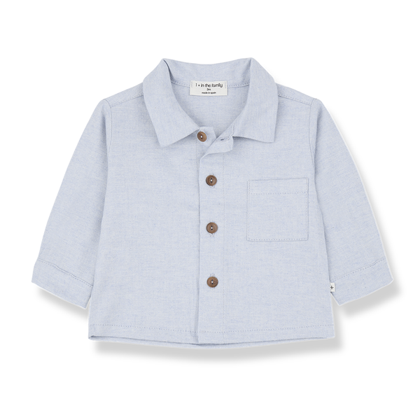 1+ in the family viktor baby button down shirt blue