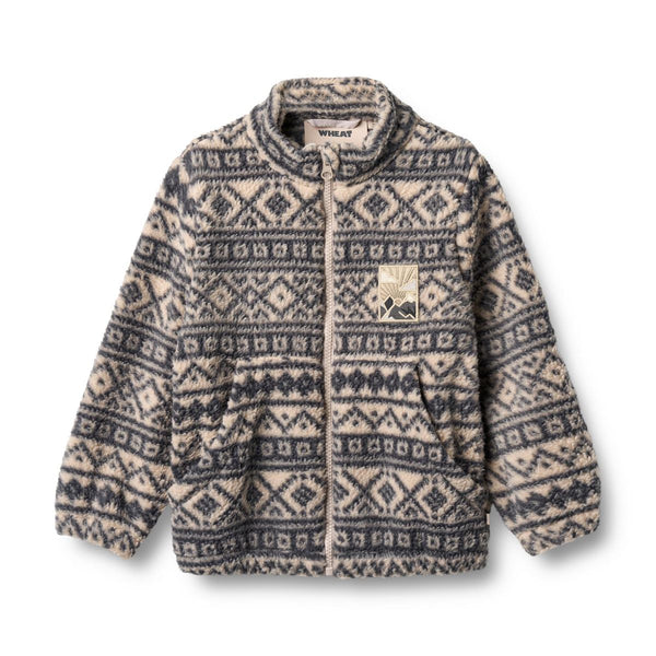 wheat helge fleece jacket warm sand jaquard