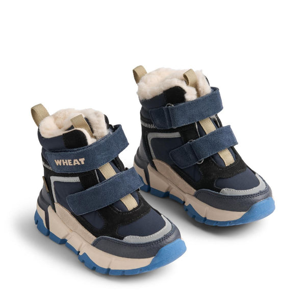 wheat lucka tex winter boots blue