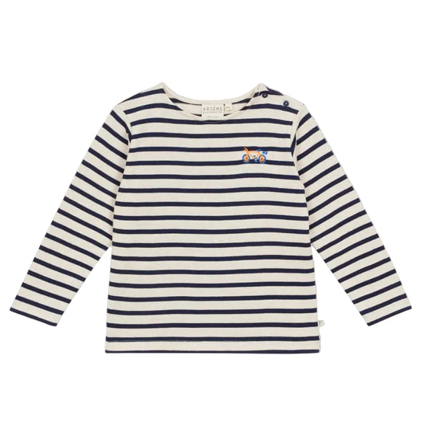 arsene & les pipelettes long sleeve shirt marine stripes