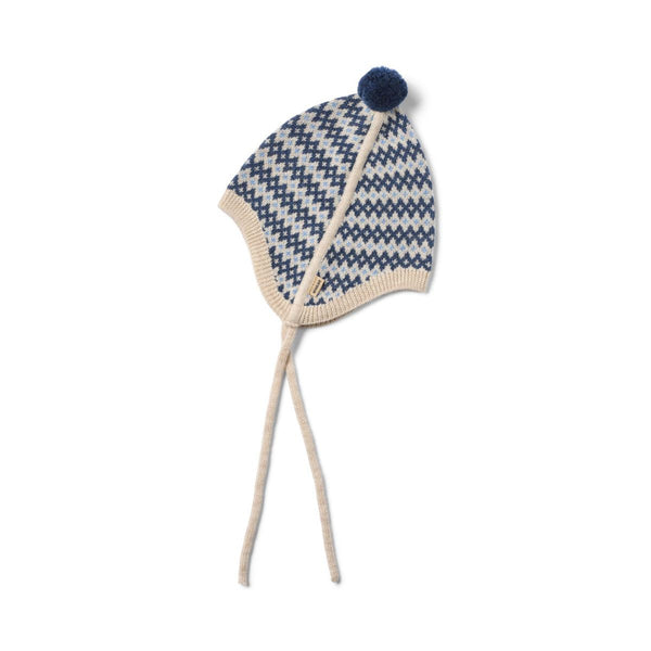 wheat liro baby bonnet blue