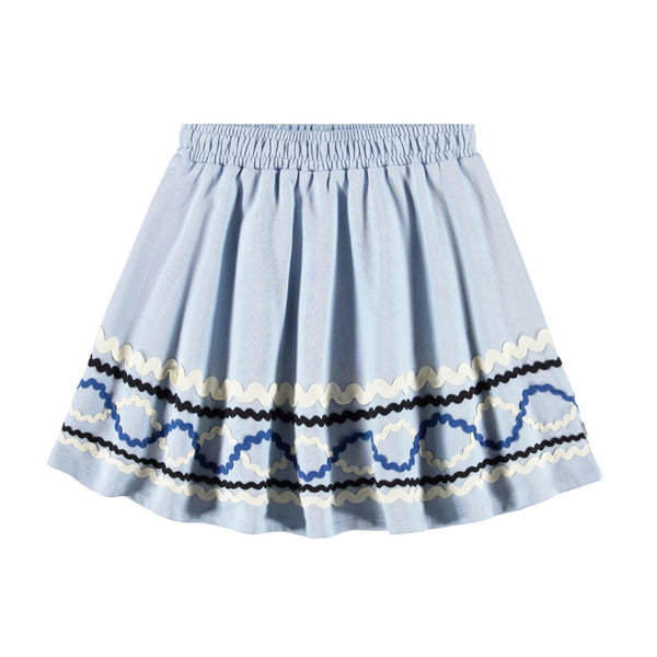 Light blue skirt with decorative hem molo barbera skirt blue moon