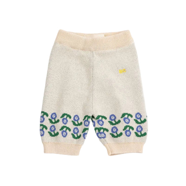 bobo choses stamp bloom knitted baby pants off-white
