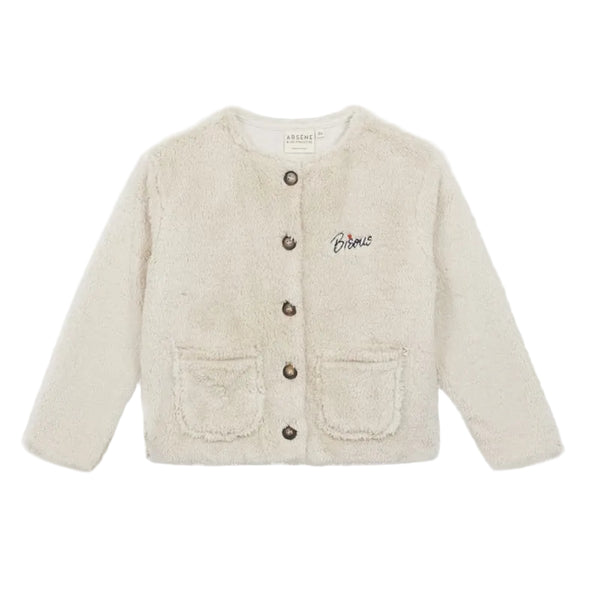 arsene & les pipelettes sherpa cardigan beige