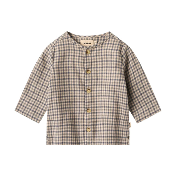 wheat shelby baby shirt blue check