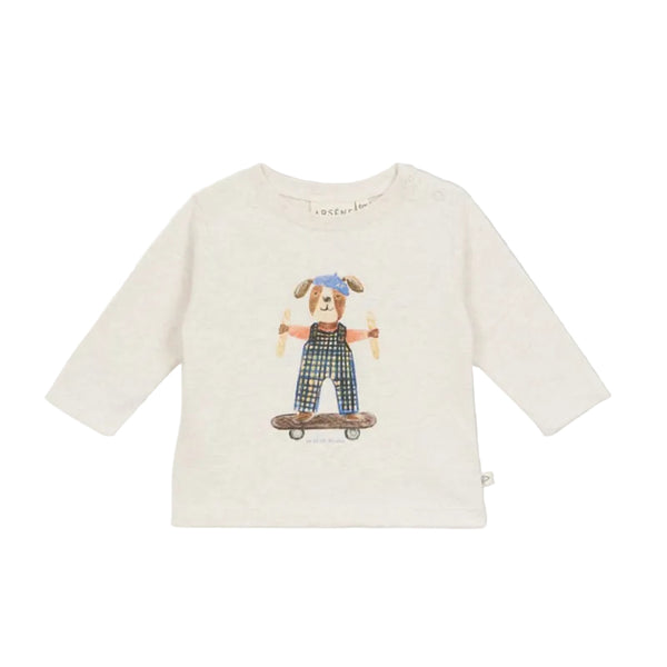arsene & les pipelettes skate baby t-shirt sand melange