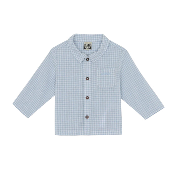 bonton pan baby shirt blue ecru