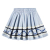 Light blue skirt with decorative trim molo barbera skirt blue moon