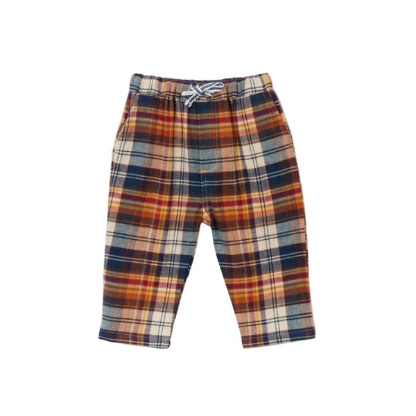 arsene & les pipelettes baby tartan trousers chestnut