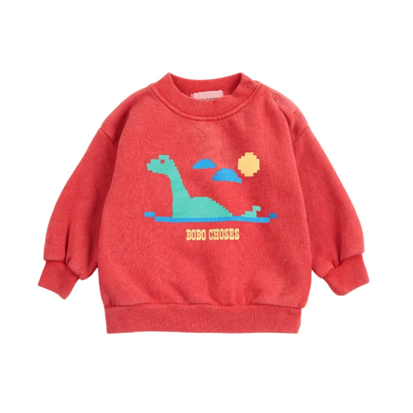 bobo choses lake monster baby sweatshirt red