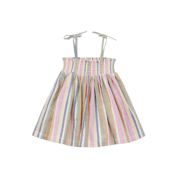 arsene & les pipelettes bayaderes striped baby dress multicolor