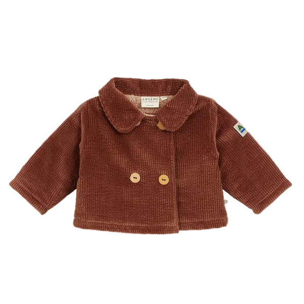arsene & les pipelettes corduroy baby jacket brown