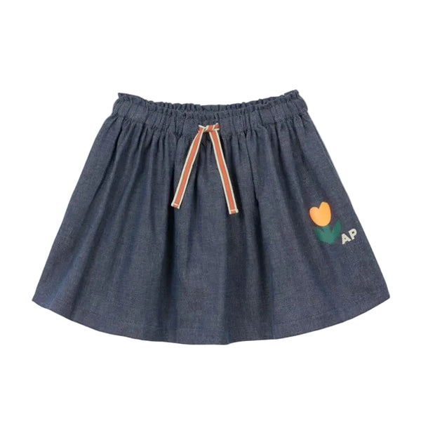 arsene & les pipelettes denim skirt blue