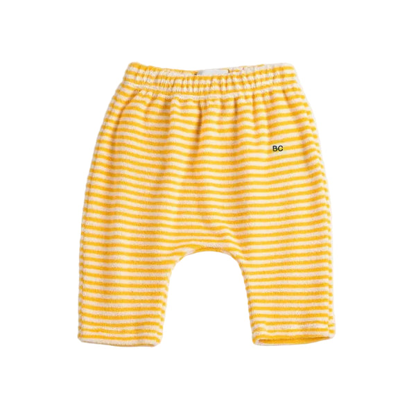 bobo choses terry baby harem pants yellow stripes