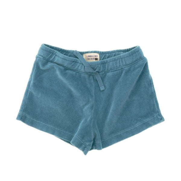 long live the queen terry shorts sky blue