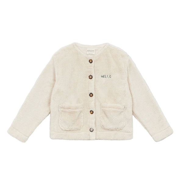 arsene & les pipelettes sherpa cardigan beige