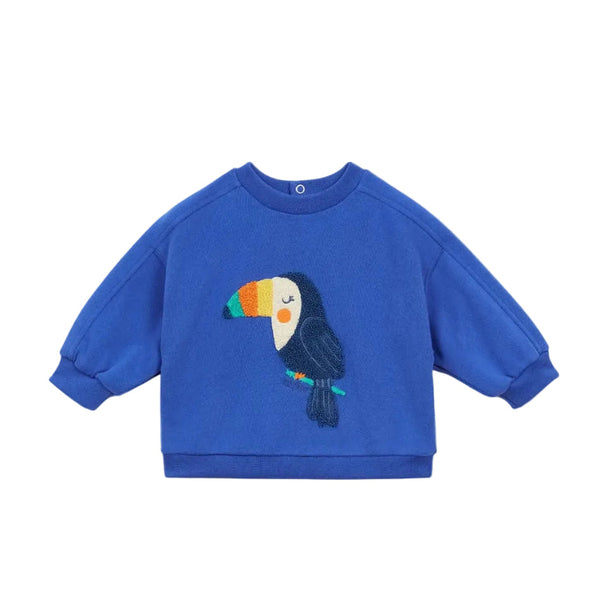 arsene & les pipelettes toucan baby sweatshirt cobalt