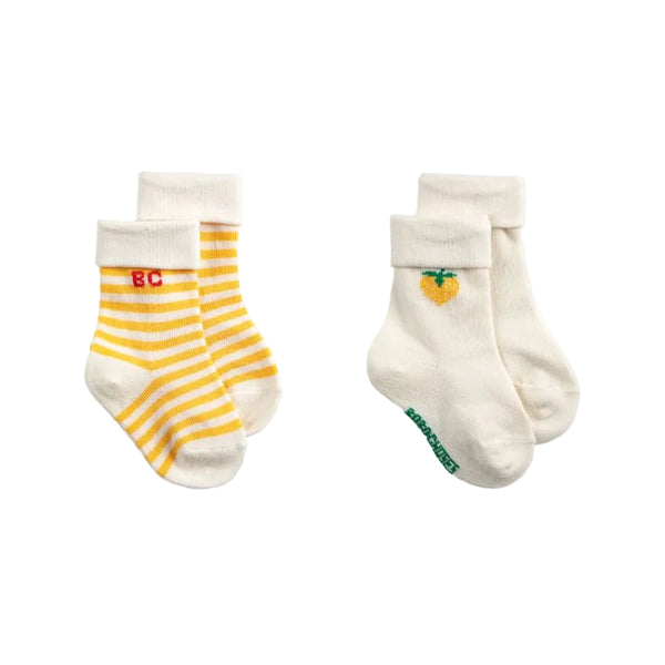 bobo choses pixel strawberry short baby socks 2-pack