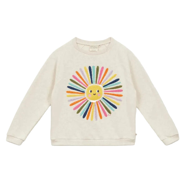 arsene & les pipelettes flower sweatshirt light beige