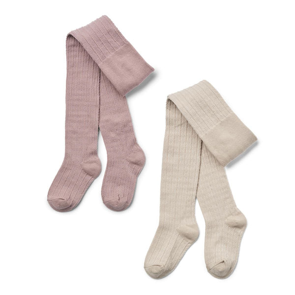wheat karla wool lace tights set rose