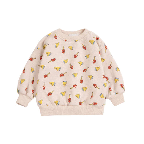 bobo choses mush monster duo all over baby sweatshirt off-white