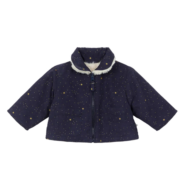 arsene & les pipelettes reversible stars baby jacket navy